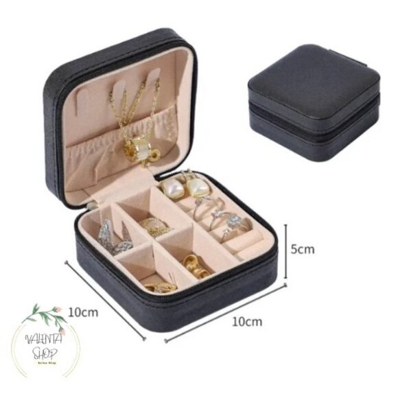 3/$30 Portable Jewelry Display Travel Jewelry Zipper Storage Box Black - Picture 1 of 7